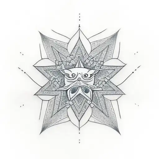 imperfect vector star with five tail tattoo design idea