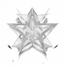 imperfect vector star with five tail tattoo design idea