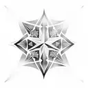 imperfect vector star with five tail tattoo design idea