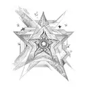 imperfect vector star with five tail tattoo design idea