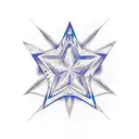 imperfect vector star with five tail tattoo design idea