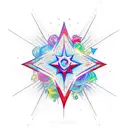 imperfect vector star with five tail tattoo design idea