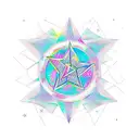 imperfect vector star with five tail tattoo design idea