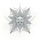 imperfect vector star with five tail tattoo design idea
