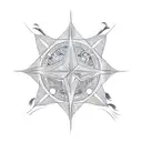 imperfect vector star with five tail tattoo design idea