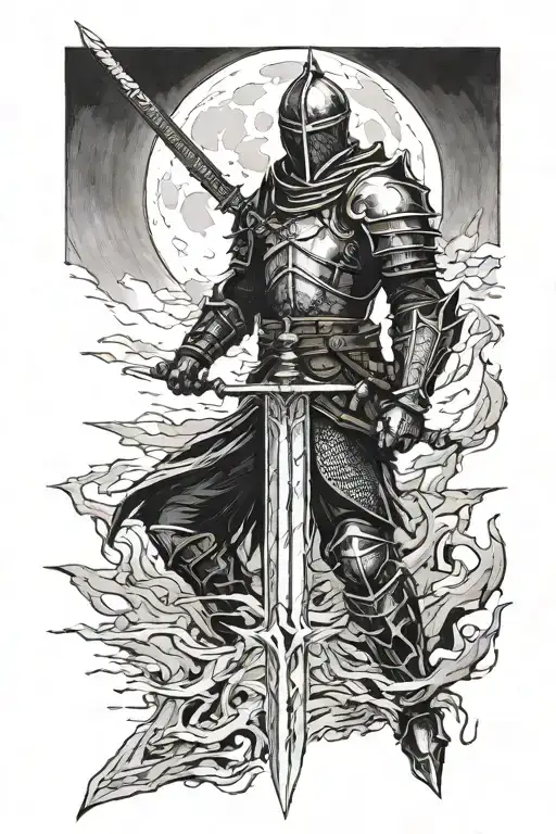 dark souls moonlight greatsword tattoo design idea