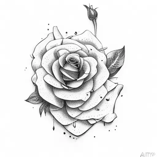 flower bouquet wrapped in newspaper  tattoo design idea