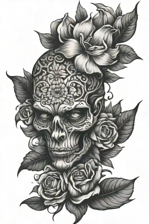 animal flowers man  tattoo design idea