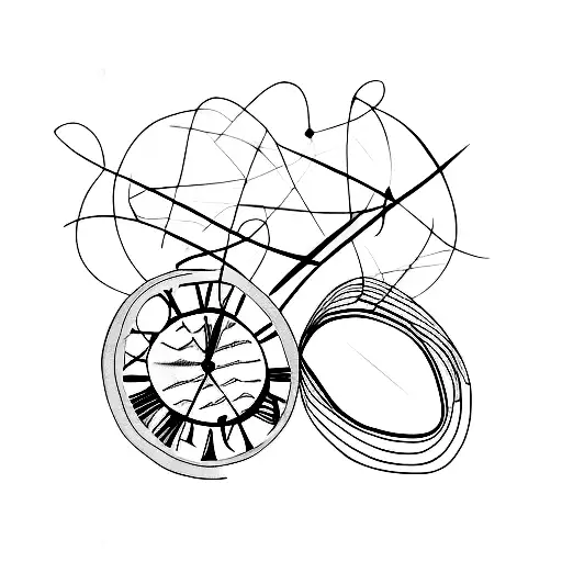 Two intertwined clocks at 11:11, each representing you and your girlfriend tattoo design idea