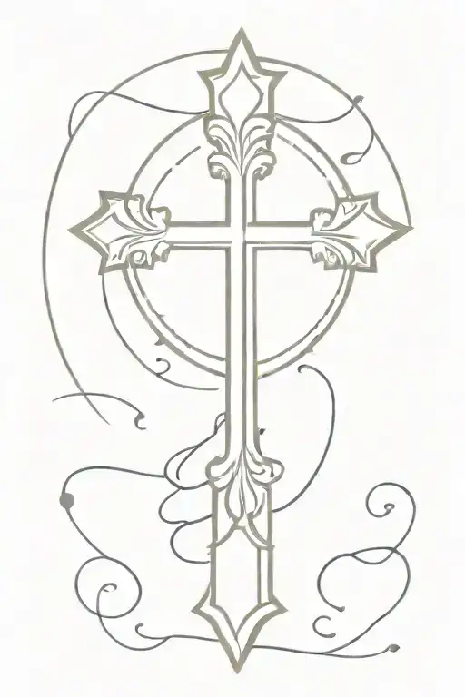 catholic cross tattoo design idea