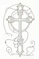 catholic cross tattoo design idea