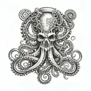 gear, octopus, forge, weld, grill, harp, sea tattoo design idea