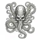 gear, octopus, forge, weld, grill, harp, sea tattoo design idea