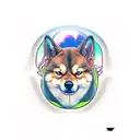 xenomorph with shiba-inu head tattoo design idea