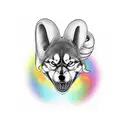 xenomorph with shiba-inu head tattoo design idea