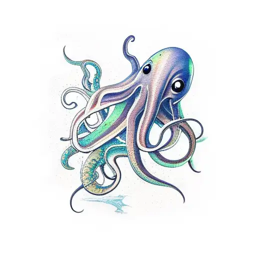 squid in space  tattoo design idea