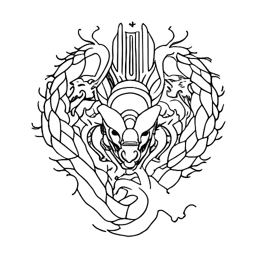 Australia, chef, aries, dragon kangaroo tattoo design idea