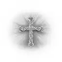 Christian Cross with psalm tattoo design idea