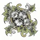 moon clover beer tattoo design idea