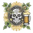 moon clover beer tattoo design idea