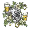 moon clover beer tattoo design idea