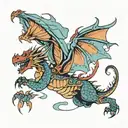 Dragon flying tattoo design idea