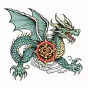 Dragon flying tattoo design idea