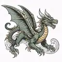 Dragon flying tattoo design idea