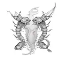 Scorpio with scales and fish tattoo design idea