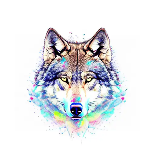 face ohalf wolf half woman tattoo design idea