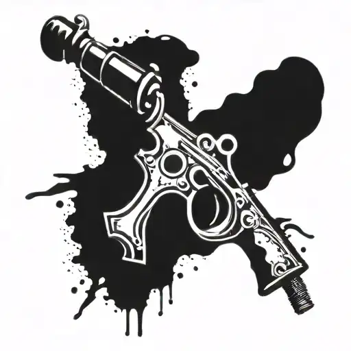 kldeath paint spray gun tattoo design idea