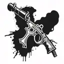 kldeath paint spray gun tattoo design idea