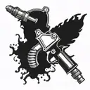 kldeath paint spray gun tattoo design idea