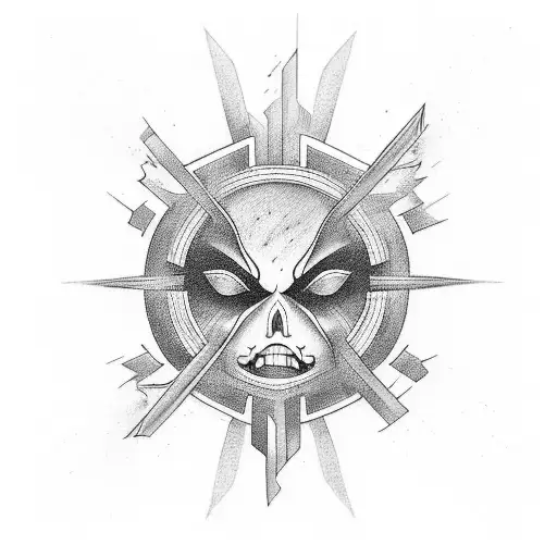 dark sun smile  tattoo design idea