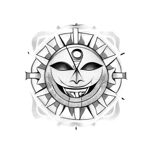 dark sun smile  tattoo design idea
