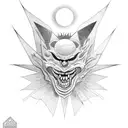 dark sun smile  tattoo design idea