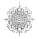 sun mandala tattoo design idea