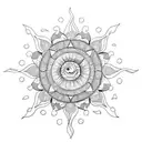 sun mandala tattoo design idea