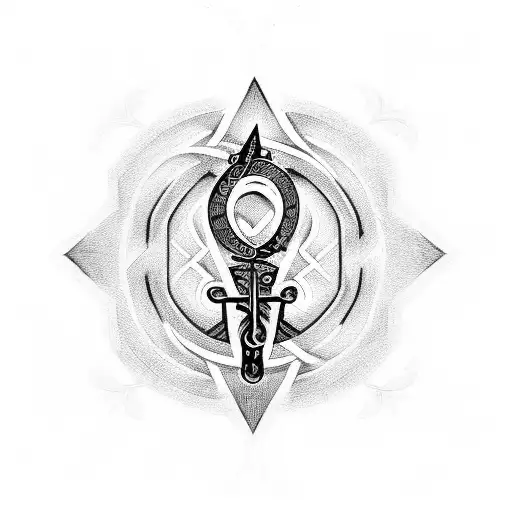 An amazigh symbol intertwined with a treble clef tattoo design idea