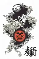 Trust No One with the "o" in "one" and "no"  being eyes tattoo design idea