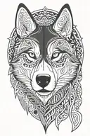 husky tattoo design idea