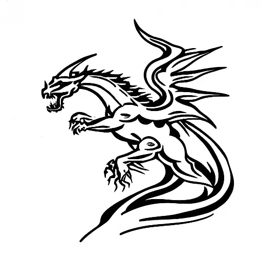 saint george killing a dragon tattoo design idea