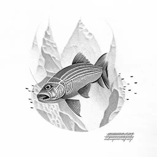 grayling fly fish tattoo design idea