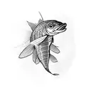 grayling fly fish tattoo design idea