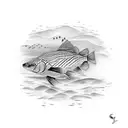 grayling fly fish tattoo design idea