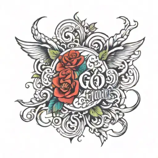 Good Thoughts Good Words, Good Deeds tattoo design idea