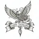 Good Thoughts Good Words, Good Deeds tattoo design idea