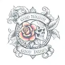 Good Thoughts Good Words, Good Deeds tattoo design idea