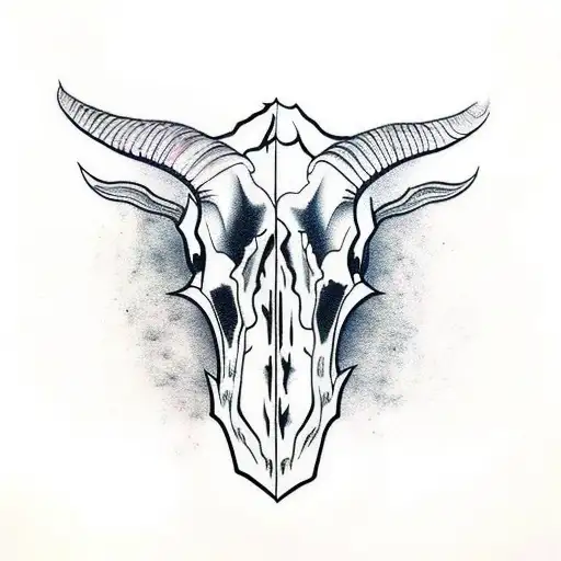 Goat skull  tattoo design idea