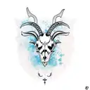 Goat skull  tattoo design idea